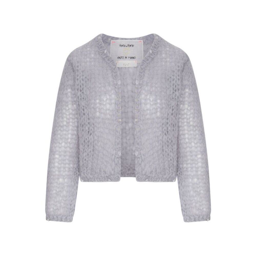 Forte Forte Women Short Cardigan In Openwork Knit With Embroidery